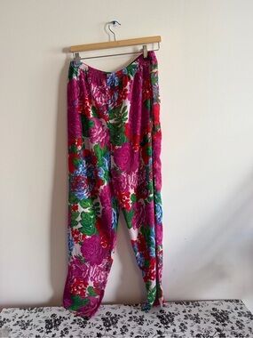 Vintage Victoria's Secret Gold Label sheer Floral beach Pants Small